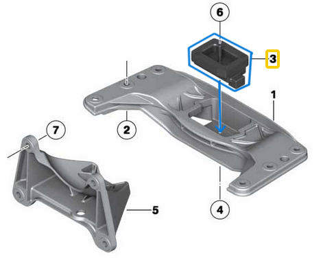 Şanzıman Kulağı / Şanzıman Takozu BMW 5 Seri E60, E61, F07, F10, F11 Motor: M47N, N20, N47N, B47 OEM 22316769848