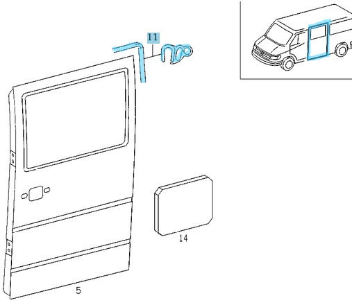 Sürgülü Kapı Lastiği  / Kapı Lastiği Sürgülü Kapı Sprinter W901, W902, W903, W904, OEM A6906970398, A9016970598