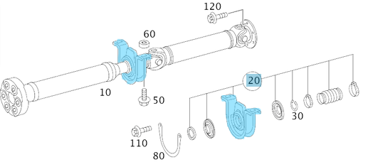 Şaft Askısı Arka Sprinter W906, VW Crafter OEM A9064101281, A9064100381, 9064101281, 9064100381