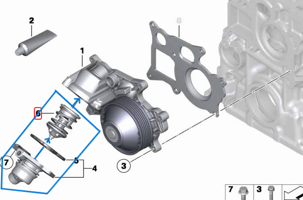 Termostat Komple Kapaklı BMW  1 Seri F20, 3 Seri E90, E93, F30, F34, 5 Seri F07, F10, 6 Seri F06, F13, 7 Seri F01, F02, X1 Seri E84, X3 Seri F25, X4 Seri F26, X5 Seri E70, F15, X6 Seri E71, F16, Motor: N47N OEM 11518512234 + 11518516203