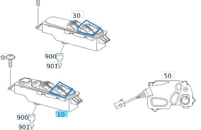 Cam Açma Düğme Kapağı Ön Sol 2'li Vito W639