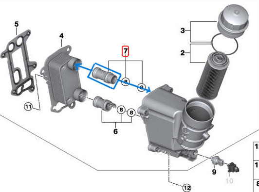 Yağ Radyatör Borusu / Yağ Soğutucu Borusu Uzun BMW 1 Seri E81, E82, E87, E88, 3 Seri E90, E91, E92, E93, 5 Seri E60, E61, X1 Seri E84, X3 Seri E83, Motor: N47 OEM 11427802117