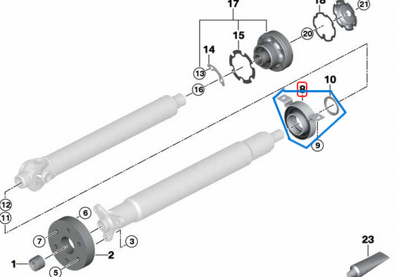 Şaft Askısı Bilyalı BMW X5 Seri E53 OEM 26121229726, 26127507740