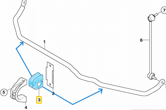 Viraj Demir Lastiği Ön 24,66 mm BMW 7 Seri E65, E66, E67 OEM 31356753928