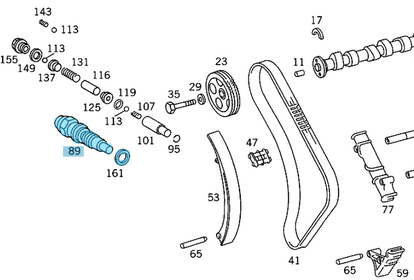 Zincir Gergi Otomatiği /Eksantrik Zincir Gericisi E Seri W124, C Seri W201, W202, Vito W638, Sprinter W901-W904, Minibüs 207 W601, W602 Motor: OM601, OM602, OM603 OEM A6010500711, 6010500711