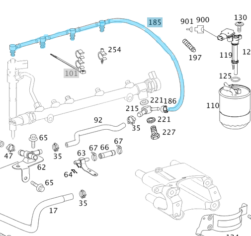 Mazot Geri Dönüş Hortumu Vito W639 Motor: OM646 OEM A6460701532