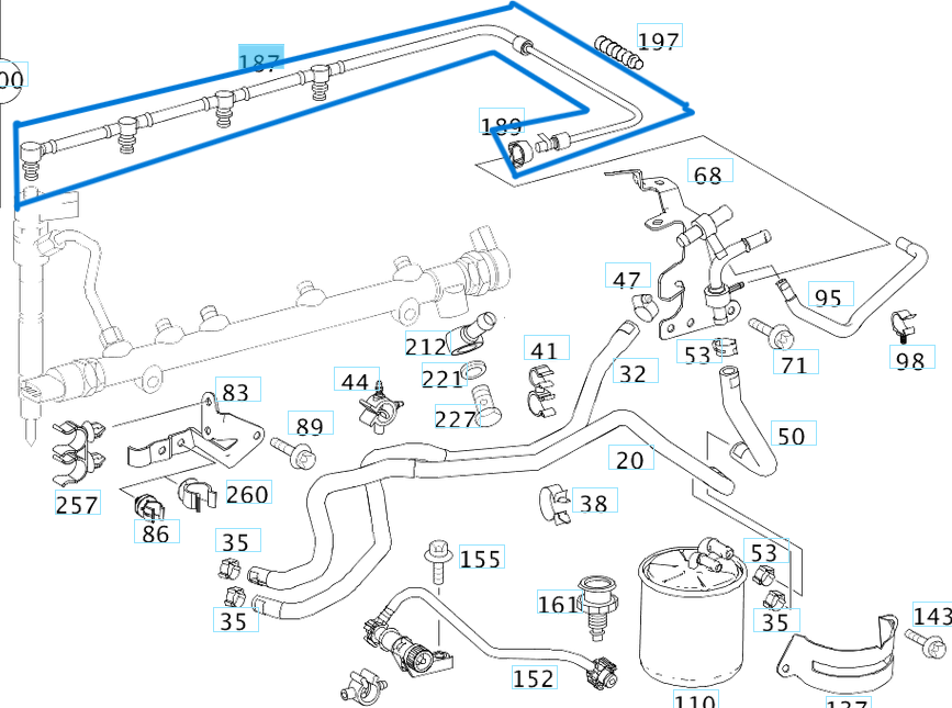 Mazot Geri Dönüş Hortumu Sprinter W906 OM646 OEM A6460700932