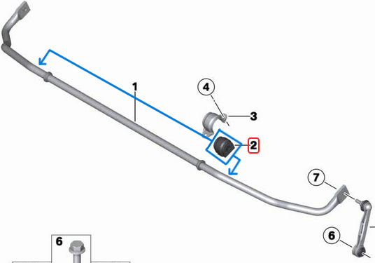 Viraj Demir Lastiği Arka 18,50 mm BMW X3 Seri F25, X4 Seri F26 OEM 33556788058
