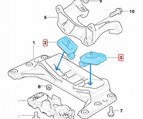 Şanzıman Kulağı / Şanzıman Takozu Sol Sağ BMW 5 Seri E60, E61, 6 Seri E63, E64 Motor: M54, N52, N53 OEM 22316771741, 22316761093