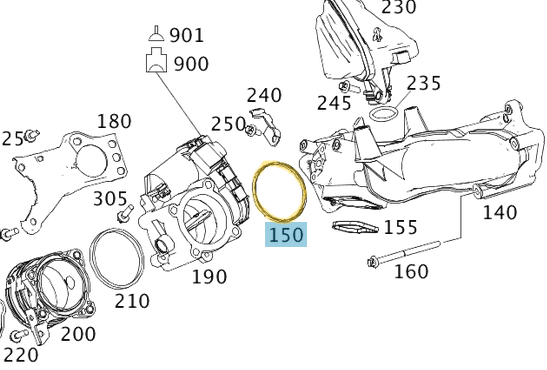 Emme Manifold Contası / Gaz Kelebek Contası Tüm Modeller Motor: OM642 OEM A6420980280, 6420980280