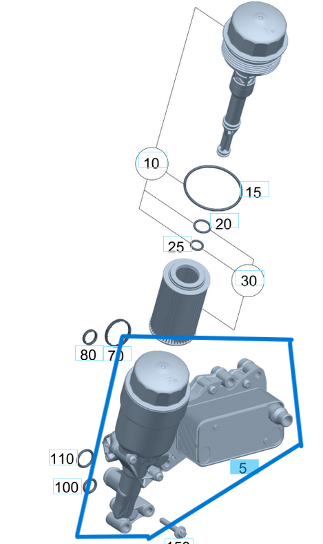 Yağ Filtre Kütüğü, Yağ Radyatörü İle Birlikte C Seri W204, W207, E Seri W212, Vito W447, W639, Sprinter W906, W907 OEM A6511801310, A6511800810
