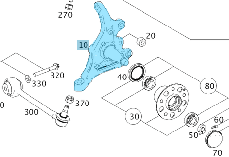 Aks Taşıyıcı Ön Sol SLK R/W171, R/W172, C Seri W203, W204, E MSeri W207 Coupe, CLK W209 OEM A2043320101, A2093320001