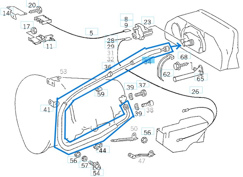 Kilometre Teli 5 Vites E Seri W124 OEM A1245401468, A1245400268