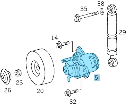 Kayış Gergi Kütüğü C Seri W202, W203, E Seri W124, W210, Vito W638, Sprinter W901 Motor: M111 OEM A1112000770, A1112000670, 1112000770, 1112000670
