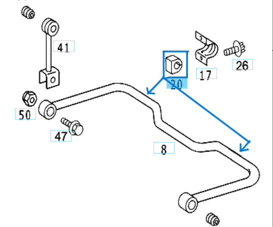 VİRAJ LASTİĞİ ARKA 33mm Sprinter W904 OEM A9043261081