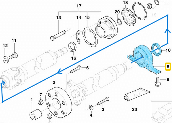 Şaft Askısı Bilyalı BMW 7 Seri E65, E66 OEM  26127513218, 26127507318