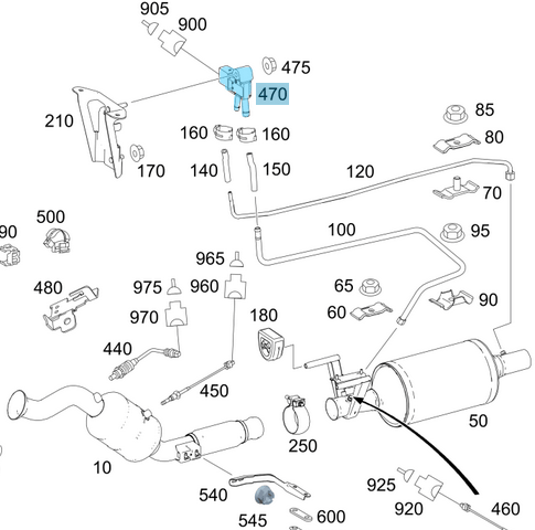 Egzoz Basınç Sensörü / Egzoz Gazı Geri Basınç Müşürü CLA W117, A Seri W156, W176, B Seri W246, W247, C Seri W205, W206, E Seri W213, S Seri W222, Vito W447, G Seri W463, Sprinter W906, W907, W910, Motor: OM642, OM651, OM654    OEM A0009056503, 0009056503