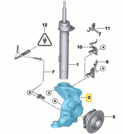 Aks Taşıyıcı Ön Sol BMW 1 Seri E81, E82, E87, E88, 3 Seri E90, E91, E92, E93, Z4 Seri E89, OEM 31216793923, 31216764443