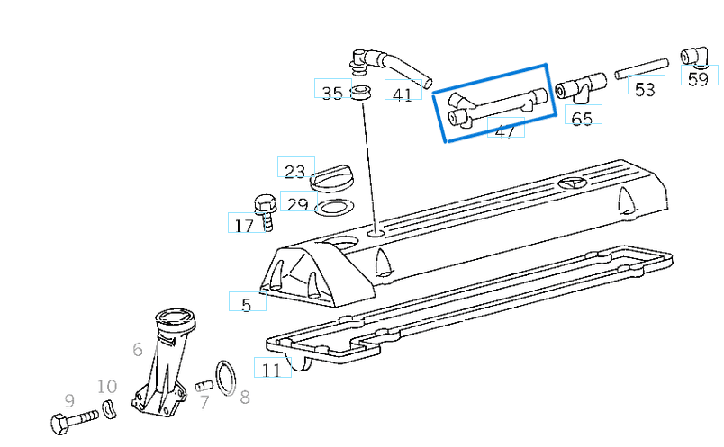 Pipo Hortumu Çatal W124, W201, Vito W638, Sprinter W901, W902, W902, W904 OM601, OM602, OM603 OEM A6010160481