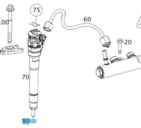 Enjektör Pulu 14,9x7,30x3 mm Motor:  OM607, OM622, OM626 OEM A6079970845, A6080170000, A6269970345, A6000616683, M889414, 16614-00QAA, 7703062072, 8200014894, 15313-84A00, 30889414