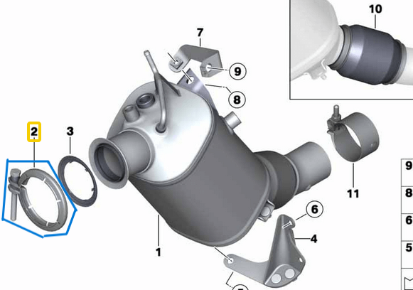 Egzoz Bağlantı Kelepçesi / Partikül Filtre Kelepçesi BMW Tüm Modellere OEM 18308512137