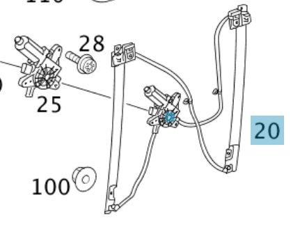 Cam Kızak Makarası Sol Ön Kapı Vito W639 OEM A6397200446, A6397200046