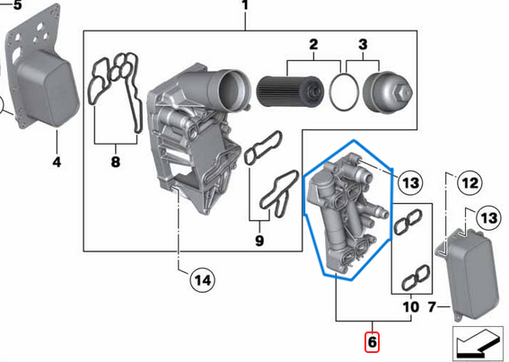 Termostat Gövdesi, Yağ Kütük Üstü BMW 1 Seri F20, F21, 3 Seri E90, E93, F30, F34, 4 Seri F32, F36, 5 Seri F07, F10, 7 Seri F01, F02, X1 Seri E84, X3 Seri F25, X4 Seri F26, X5 Seri F15, X6 Seri E71, F16 Motor: N47N, N57N, OEM 11428507694