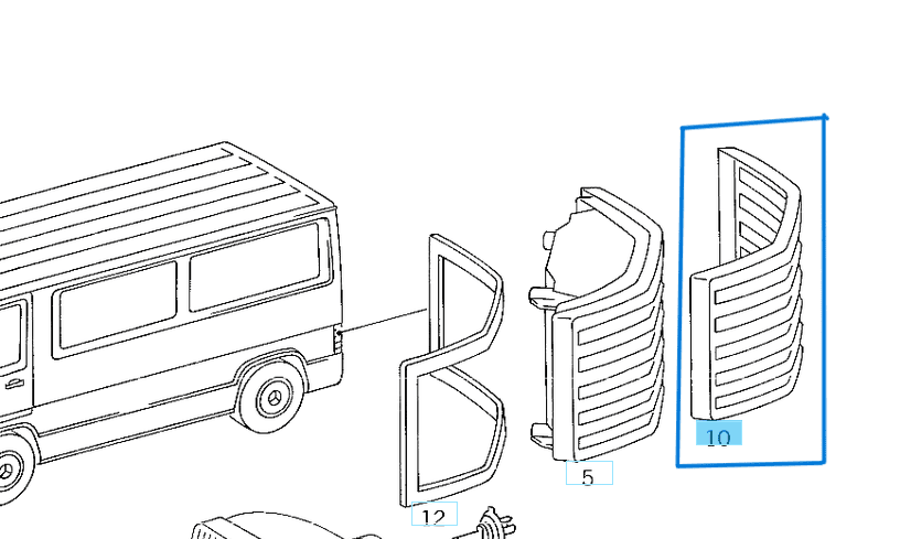 Stop Camı Sağ Kırmızı-Sarı-Beyaz MB100 OEM A00082630124