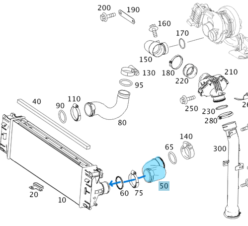 Intercooler Hortumu Sol / İnterkol Hortumu Sol / Turbo Hortumu Sprinter W906 Motor: OM646 OEM A9065281182