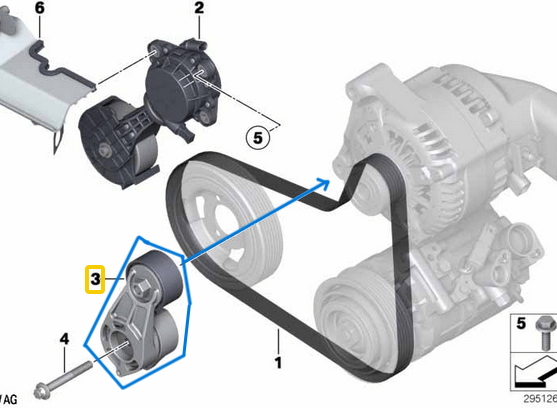 Kayış Gergi Kütüğü BMW 1 Seri F20, F21, 3 Seri F30, F31, Motor: N13 OEM  11287603347