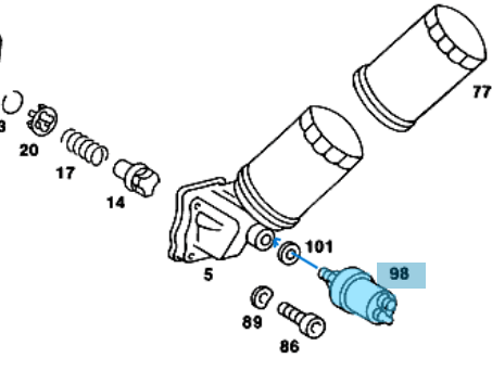 Yağ Müşürü / Yağ Basınç Müşürü C Seri W201, W202, E Seri W124, W210, S Seri W126, Motor: M102, M104, M111, OM601, OM602, OM603 OEM A0065429417, A0055421817, 0065429417, 0055421817