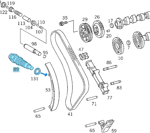 Zincir Gergi Otomatiği /Eksantrik Zincir Gericisi E Seri W124, W210, C Seri W202, Motor: OM604, OM605, OM606 OEM A6060500211, 6060500211