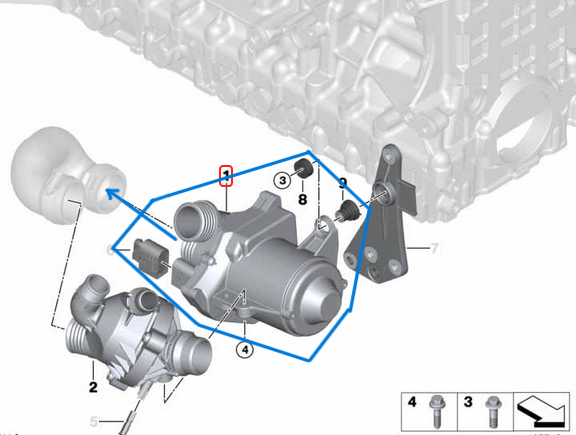 Devirdaim Su Pompası Elektrikli BMW 1 Seri E81, E82, E87, E88, 3 Seri E90, E91, E92, E93, 5 Seri E60, E61, 6 Seri E63, E64, 7 Seri E65, E66, X1 Seri E84, X3 Seri E83, X5 Seri E70, Motor: N52, N53, OEM 11517586925, 11517563183, 11517546994