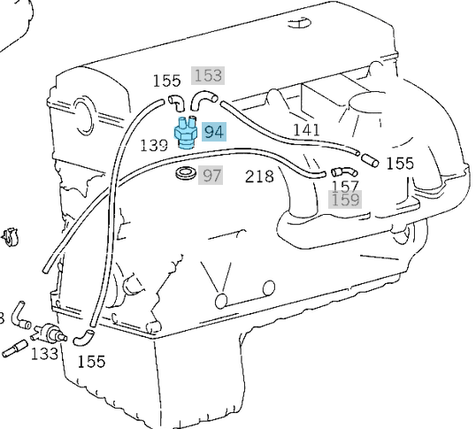 Manifold Müşürü Çiftli Siyah / Tavşan Müşür W201, W124 Motor: M102, M103, M111, M116, M117, OEM A0011406260, 0011406260