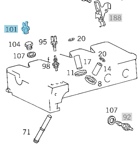 Manifold Müşürü Çiftli Siyah / Tavşan Müşür W201, W124 Motor: M102, M103, M111, M116, M117, OEM A0011406260, 0011406260