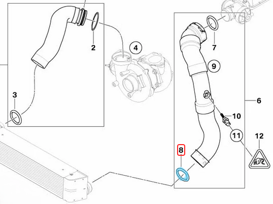 Oring Conta / Turbo Hortum Contası Ø 54mm Universal BMW Motor: N47, M47N, M57N,  OEM 11617788415, 11617791235, 7788415, 7791235