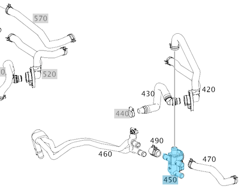 Kalorifer Musluğu SLR W199, SL W230, CL W216, S Seri W217, W221, W222, Sprinter W906, OEM A2308300084