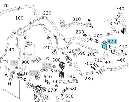 Kalorifer Musluğu SLR W199, SL W230, CL W216, S Seri W217, W221, W222, Sprinter W906, OEM A2308300084