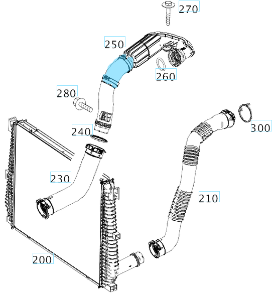 Turbo Hava Emiş Borusu Ara Hortum C Seri W205 Motor: OM626 OEM A6260900042
