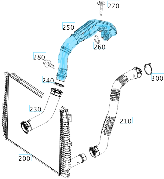 Turbo Hava Emiş Borusu Komple C Seri W205 Motor: OM626 OEM A6260900042, 144603933R