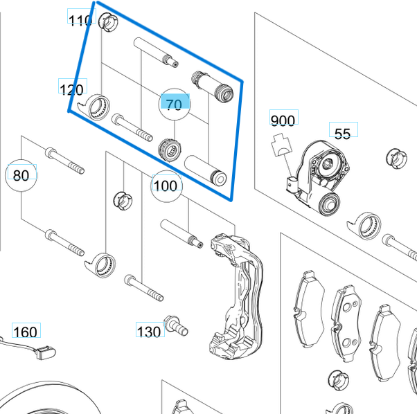 Kaliper Tamir Takımı / Pens Tamir Takımı Ön+Arka Sprinter W907, W910 OEM A9104214800