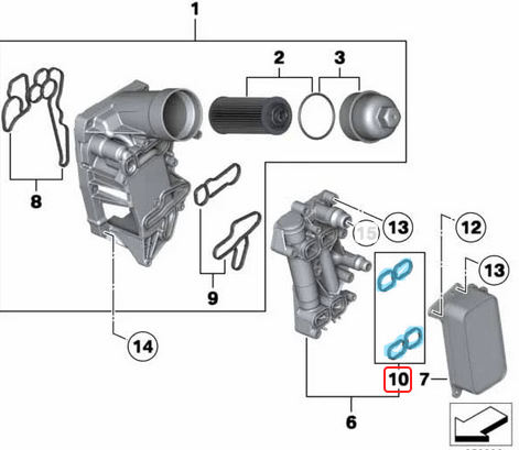 Yağ Filtre Kazanı Contası / Yağ Radyatör Contası BMW X1 E84, 3 Seri E90, E93, F30, 5 Seri F07, F10, 7 Seri F01, F02, 1 Seri F20, Motor: N47N, N57, M57N OEM 11428580681, 8580681