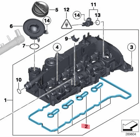 Üst Kapak Contası Set / Külbütör Kapak Contası Takım/ Subap Kapak Conta Seti E84, E90, E93, F30, F07, F10, F01, F02, F20, Motor: N47, N47N, N47S, OEM 11128511814, 8511814