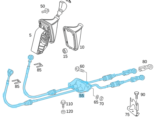 Vites Teli / Vites Kumanda Teli Manuel Şanzıman Sprinter W901, W902, W903, OEM A9012601338