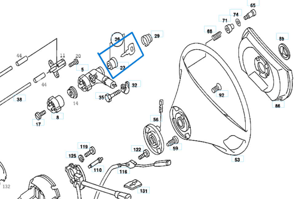 Kontak Şifresi İnce Anahtar W124, W201 OEM A2014600104, A1244600604
