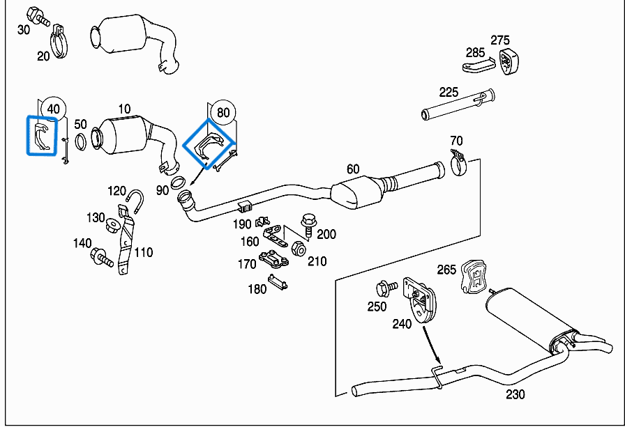 Egzoz Bağlantı Kelepçesi Ø75 C Seri W203, E Seri W210, S Seri W220, G Seri W461, W463, Vito W639, Sprinter W901, W906 OEM A0009932615, A0009931915
