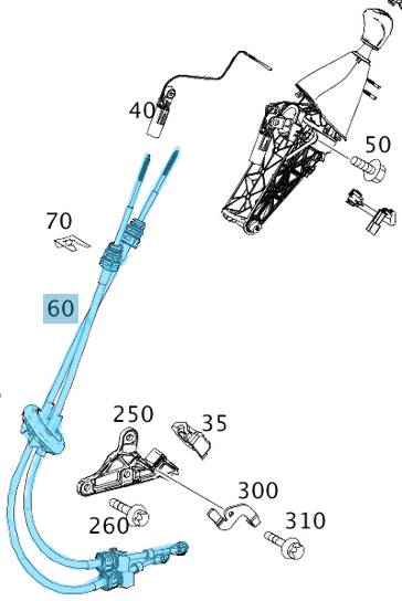 Vites Teli / Vites Kumanda Teli 6 Vites Manuel Şanzıman Sprinter W906, VW Crafter, Motor: OM642 OEM A9062601551, A9062600151