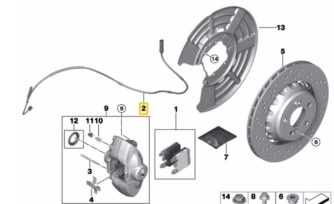 BALATA FİŞİ ARKA BMW F20, F22, F30, F32 Tip: 1, 2, 3, 4 SERI OEM 34356792292