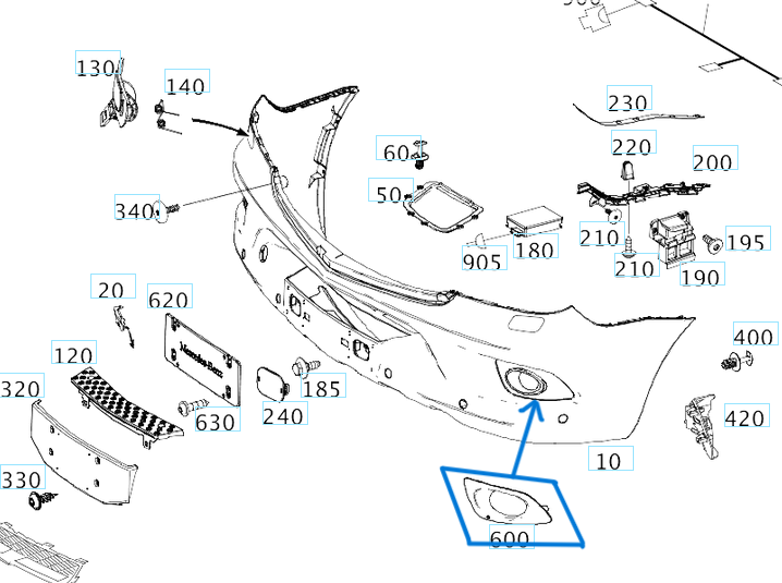 Sis Far Çerçevesi Sol Sprinter W906 OEM A9068850253, 9068850253