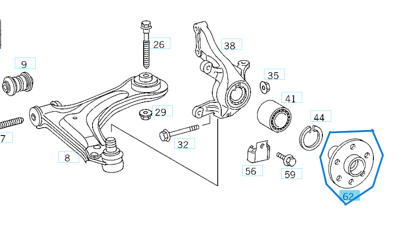 Porya Flanşı Ön Vito W638 OEM A6383340101